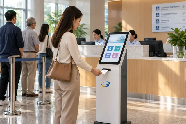 18.5 Inch Queuing Floor Standing Kiosk