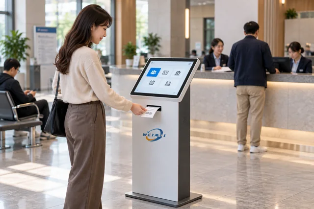 21.5 Inch Queuing Floor Standing Kiosk