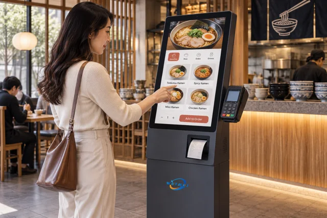 21.5 Inch Self Service Kiosk Food Order Ticket Payment