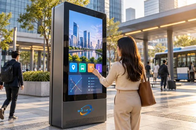 Outdoor Digital Displays Touch Screen Totem Player