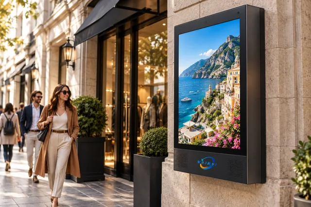 Outdoor Wall Mount Digital Advertising Kiosk