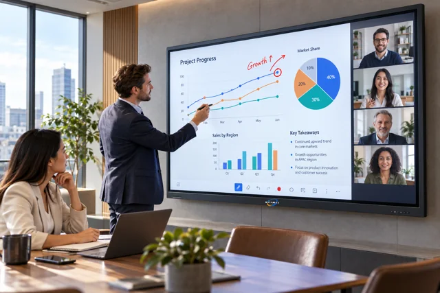 86 Inch Interactive WhiteBoard In The Meeting